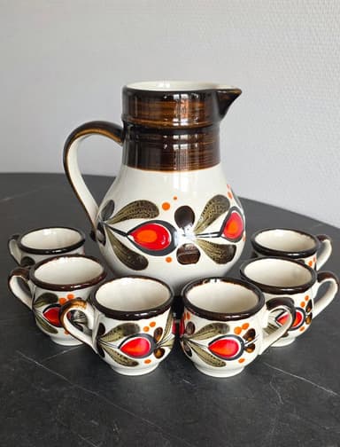 Schramberg Majolika “Bernau” - komplett kaffeset, handmålat